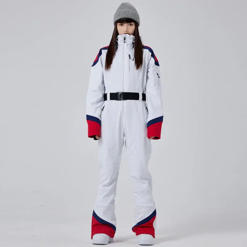 Retro Ski Onesie Women's One-piece Snow Jumpsuits