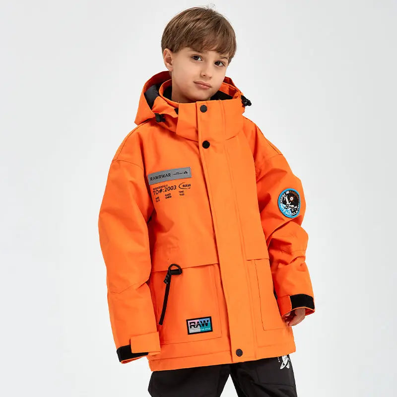 Kids Outdoor Insulated Snow Jacket Oversized Anorak Winter Coat