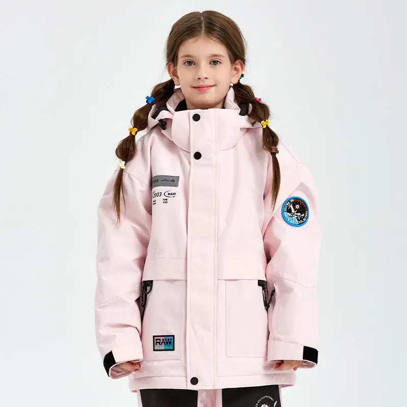 Kids Outdoor Insulated Snow Jacket Oversized Anorak Winter Coat