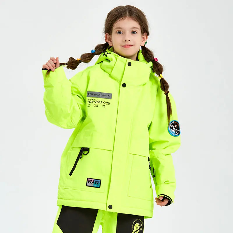 Kids Outdoor Insulated Snow Jacket Oversized Anorak Winter Coat