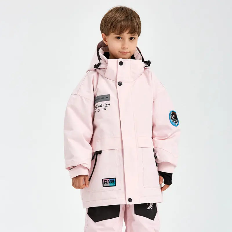 Kids Outdoor Insulated Snow Jacket Oversized Anorak Winter Coat