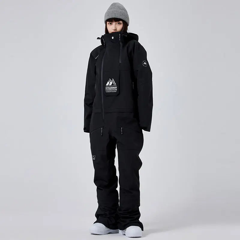 Stand Collar Ski Rompers for Women One-piece Skiwear