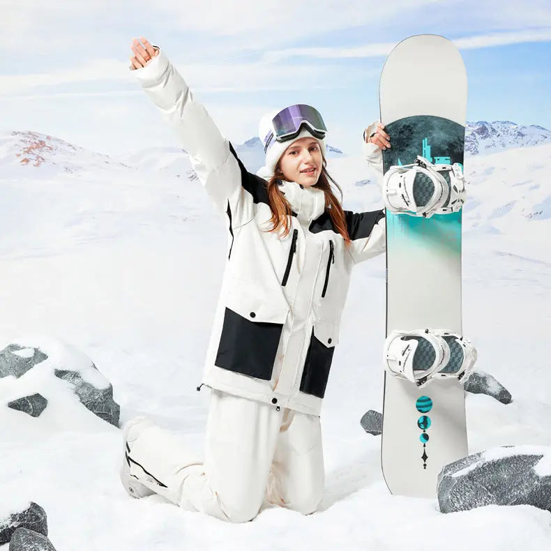 Stylish Womens Snowboard Outfits 2 Pieces Ski Overalls