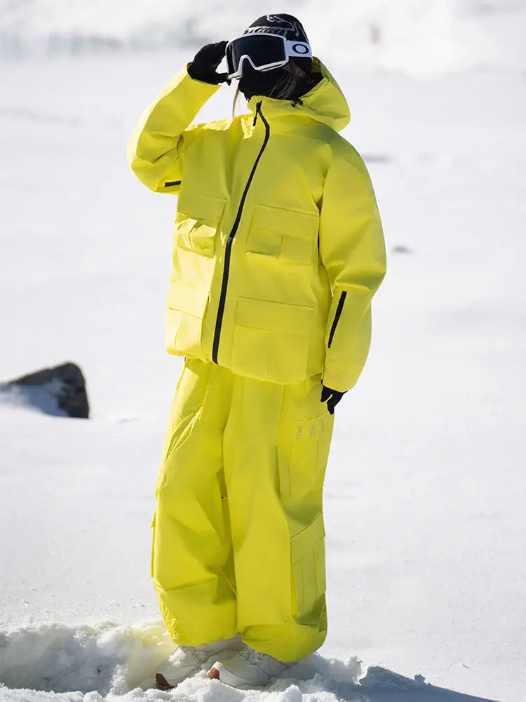 Unisex Brightly Colored 2 Pieces Snowsuits Adventure Ski Wear