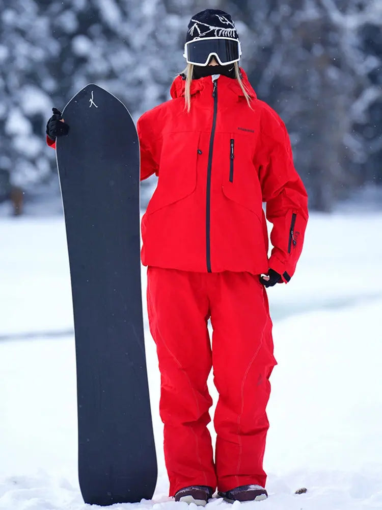 Unisex Insulated Ski Suit Set - Windproof Winter Snow Jacket & Pants
