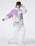 Unisex Patchwork Ski Snow Jacket & Bibs Outdoor Snowwear