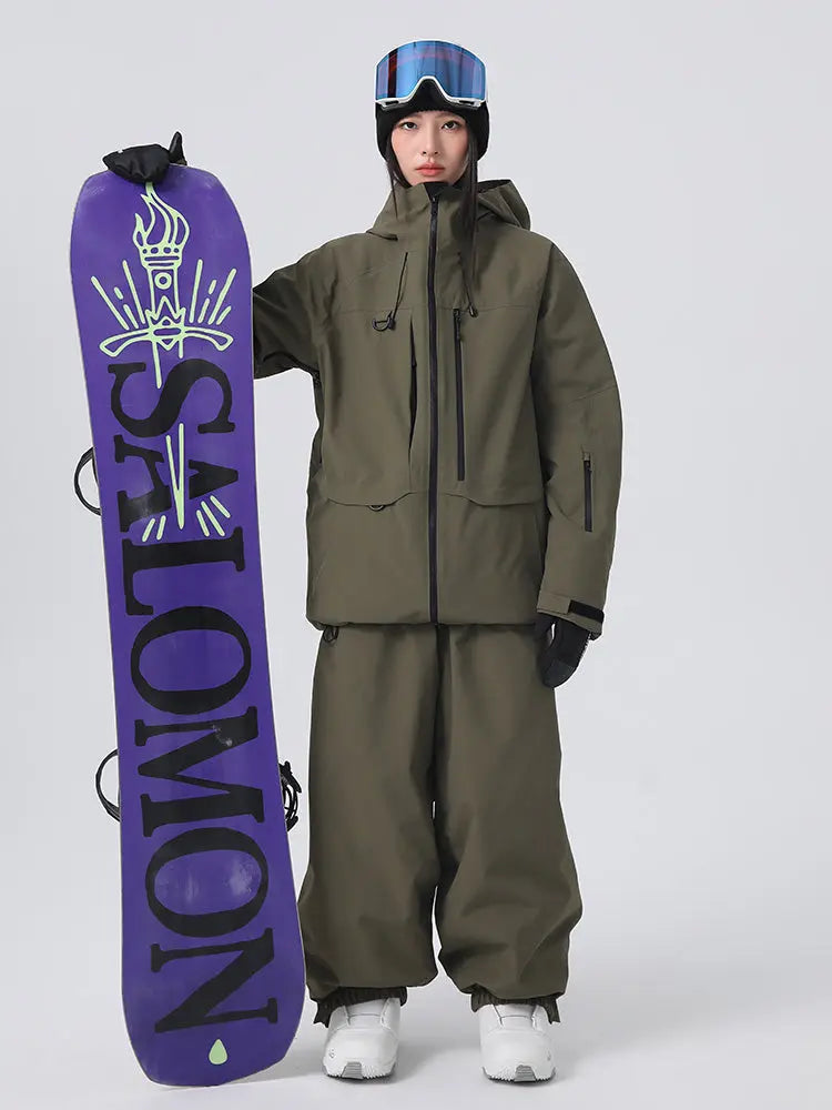 Unisex Sporty All-Weather Snow Suits Baggy Snowsuits