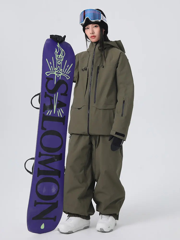 Unisex Sporty All-Weather Snow Suits Baggy Snowsuits