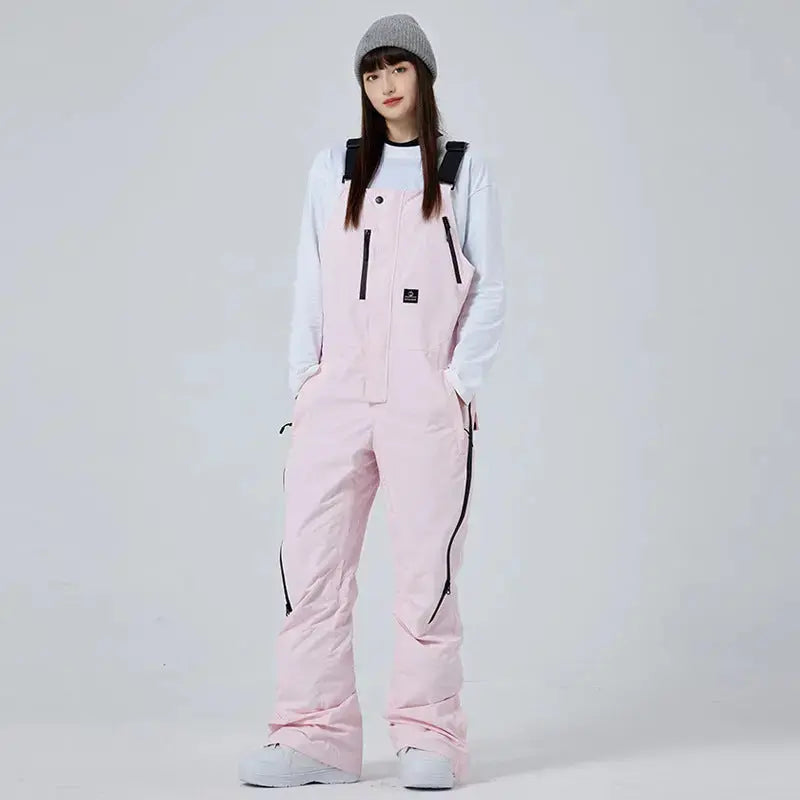 Unisex Thicken Snow Bibs Pants Outdoor Loose Sports Pants