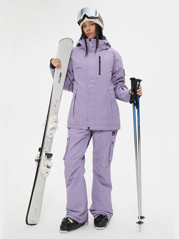 Unisex Waterproof Insulated Cargo Style Ski Suit Set