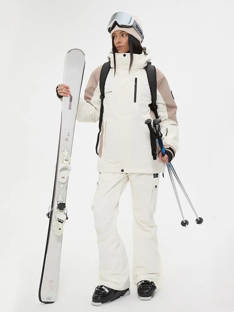 Unisex Waterproof Insulated Cargo Style Ski Suit Set