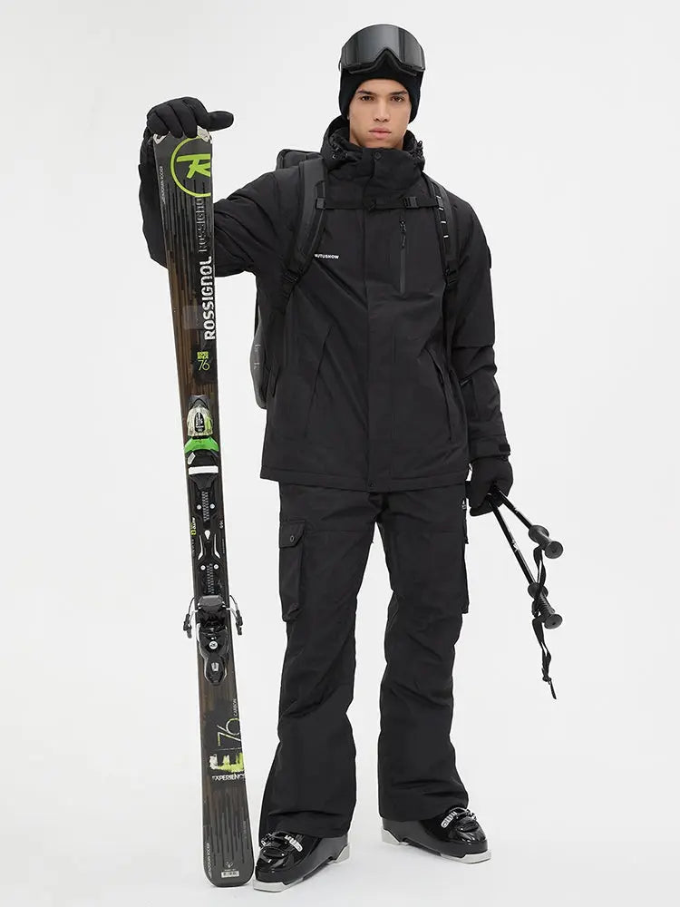 Unisex Waterproof Insulated Cargo Style Ski Suit Set