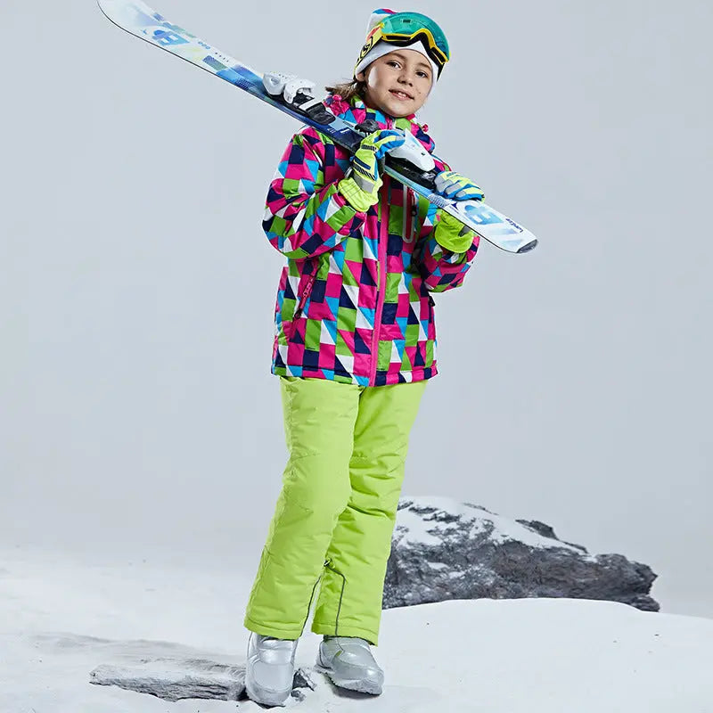 Unisex Winter Windproof Snowsuit Kids Ski Jackets & Pants Set