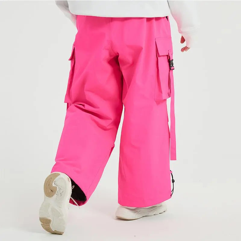 Winter Loose Fit Ski Pants Thicken Warm Outdoor Snow Pants