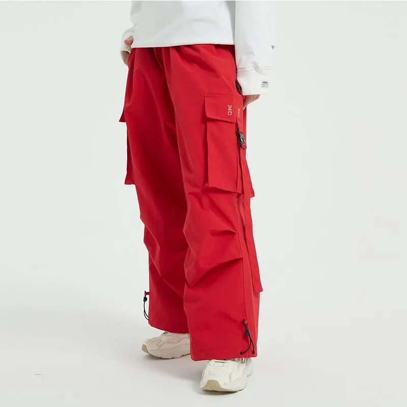 Winter Loose Fit Ski Pants Thicken Warm Outdoor Snow Pants