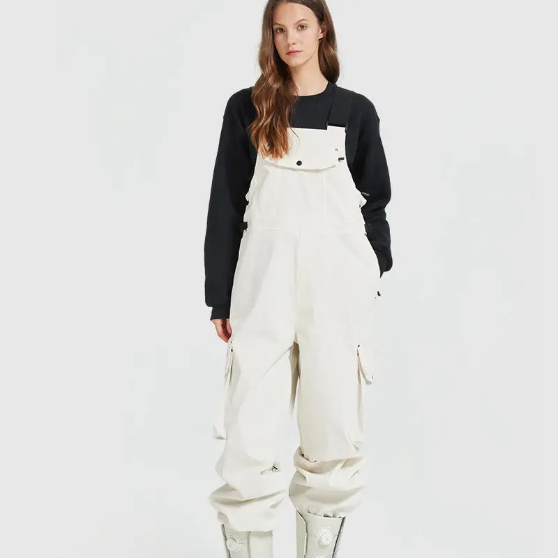 Women Baggy Skiing Bibs Premium Snowboarding Overalls Pants