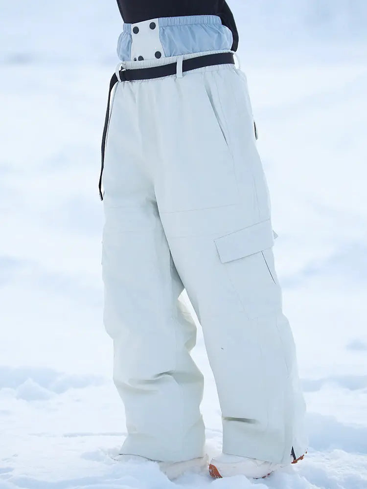 Women Cargo Snow Pants Baggy Warm Ski Trousers