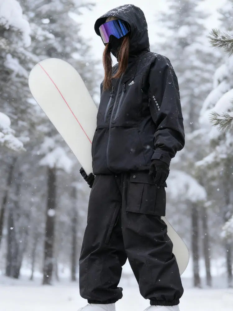 Women Cargo Snow Suits Baggy Snow Jacket & Pants