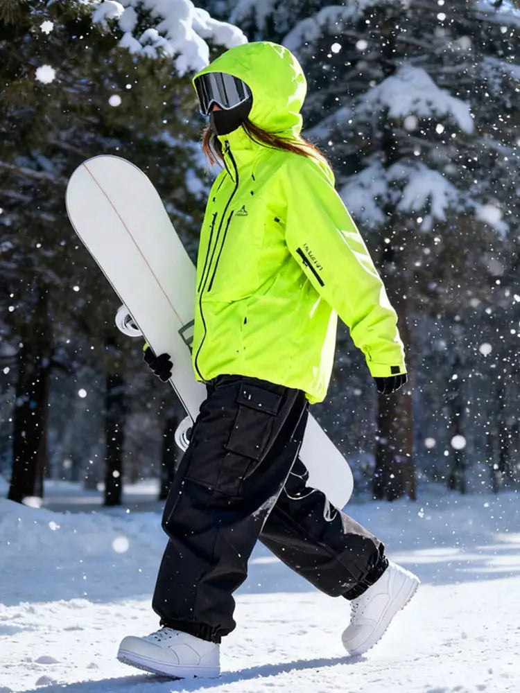 Women Cargo Snow Suits Baggy Snow Jacket & Pants