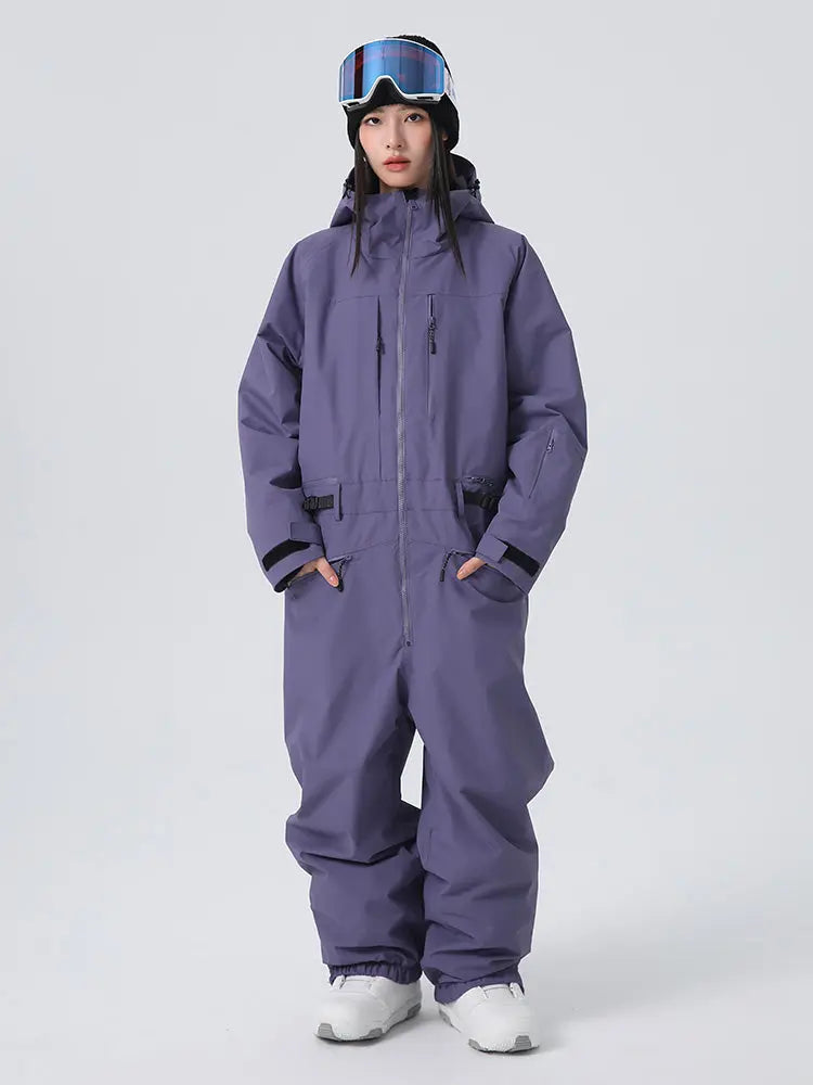 Women Chic One Piece Ski Suits Full Body Snow Jumpsuits