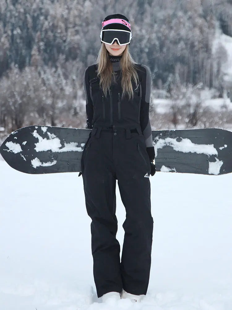 Women Detachable Insulated Snow Bib Pants Ski Overalls