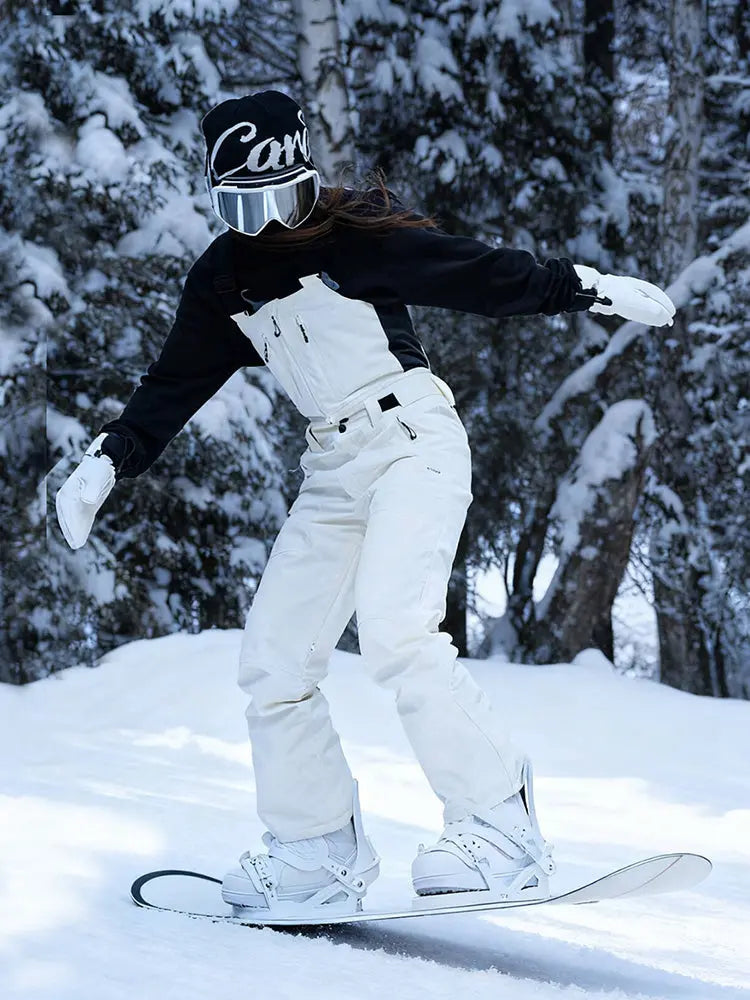 Women Detachable Insulated Snow Bib Pants Ski Overalls
