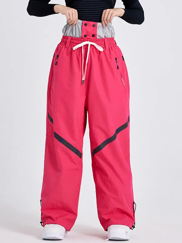 Women High Waist Outdoor Baggy Snow Pants