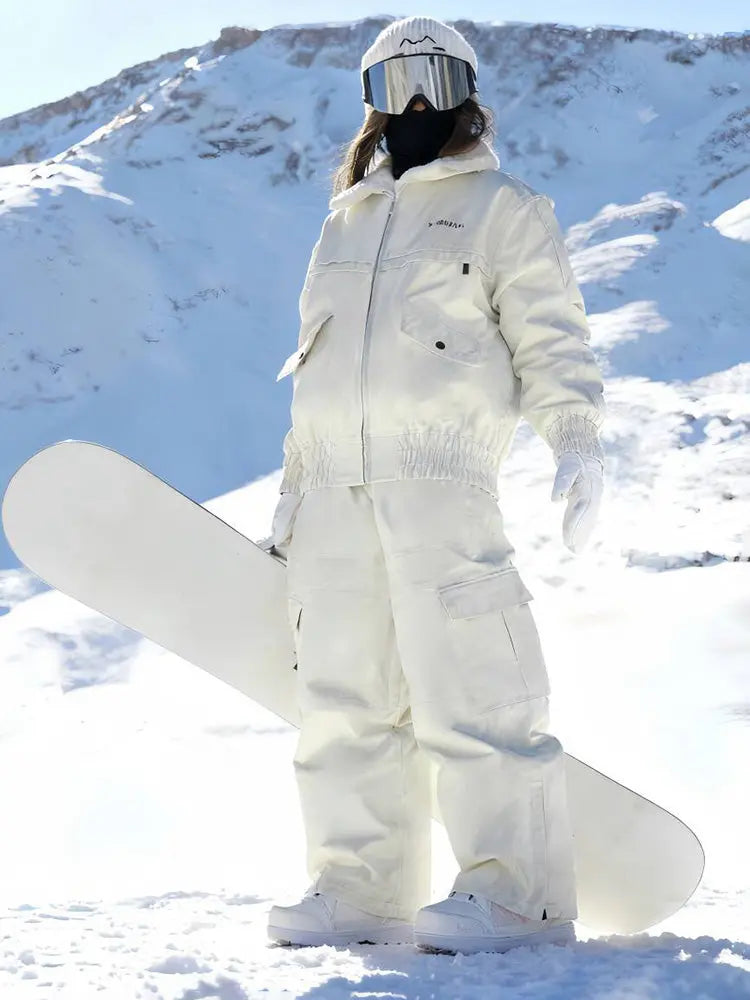 Women Lapel Collar 3L Snow Jacket &  Baggy Snow Trousers