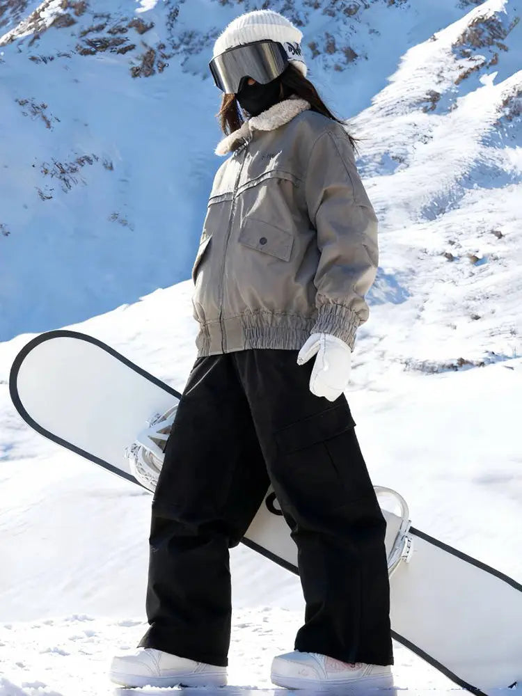 Women Lapel Collar 3L Snow Jacket &  Baggy Snow Trousers