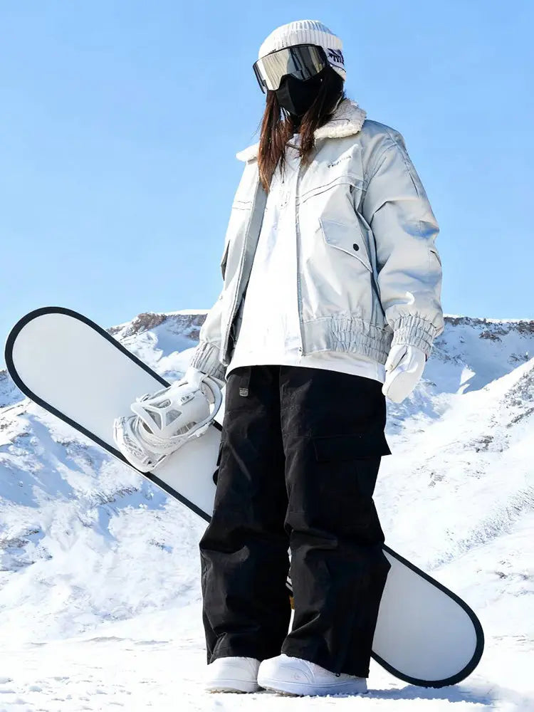 Women Lapel Collar 3L Snow Jacket &  Baggy Snow Trousers
