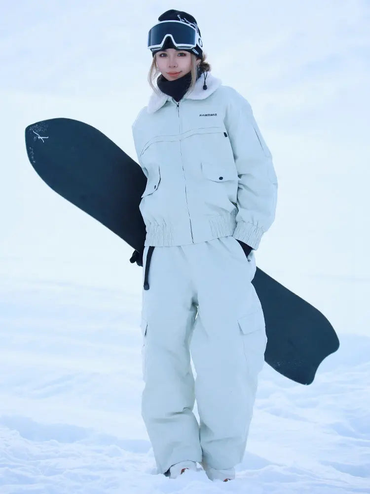 Women Lapel Collar 3L Snow Jacket &  Baggy Snow Trousers
