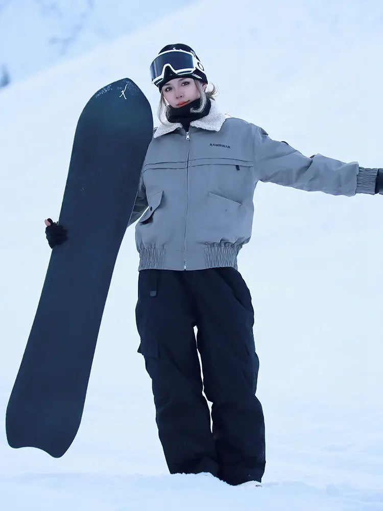 Women Lapel Collar 3L Snow Jacket &  Baggy Snow Trousers