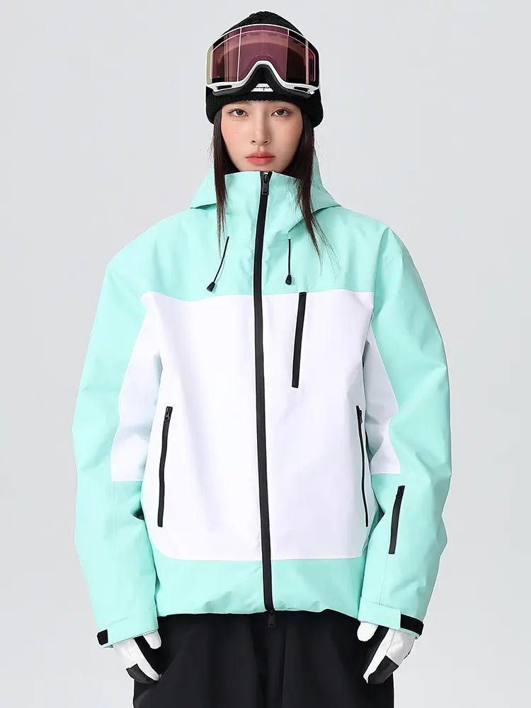 Women Men Retro Baggy Snow Jacket Insulated 3L Ski Coat