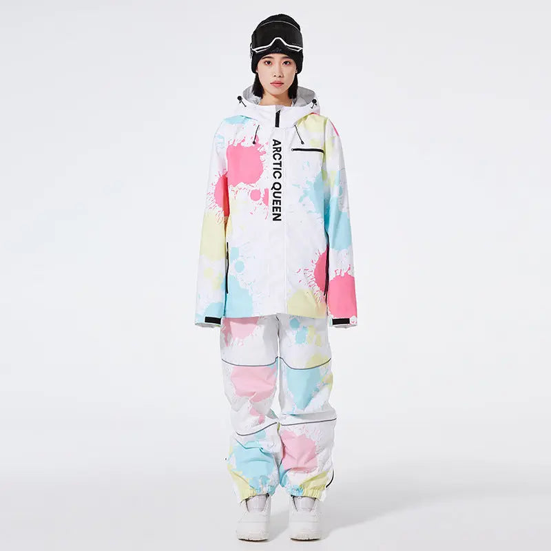 Women Tie-Dye Snow Jacket & Baggy Pants