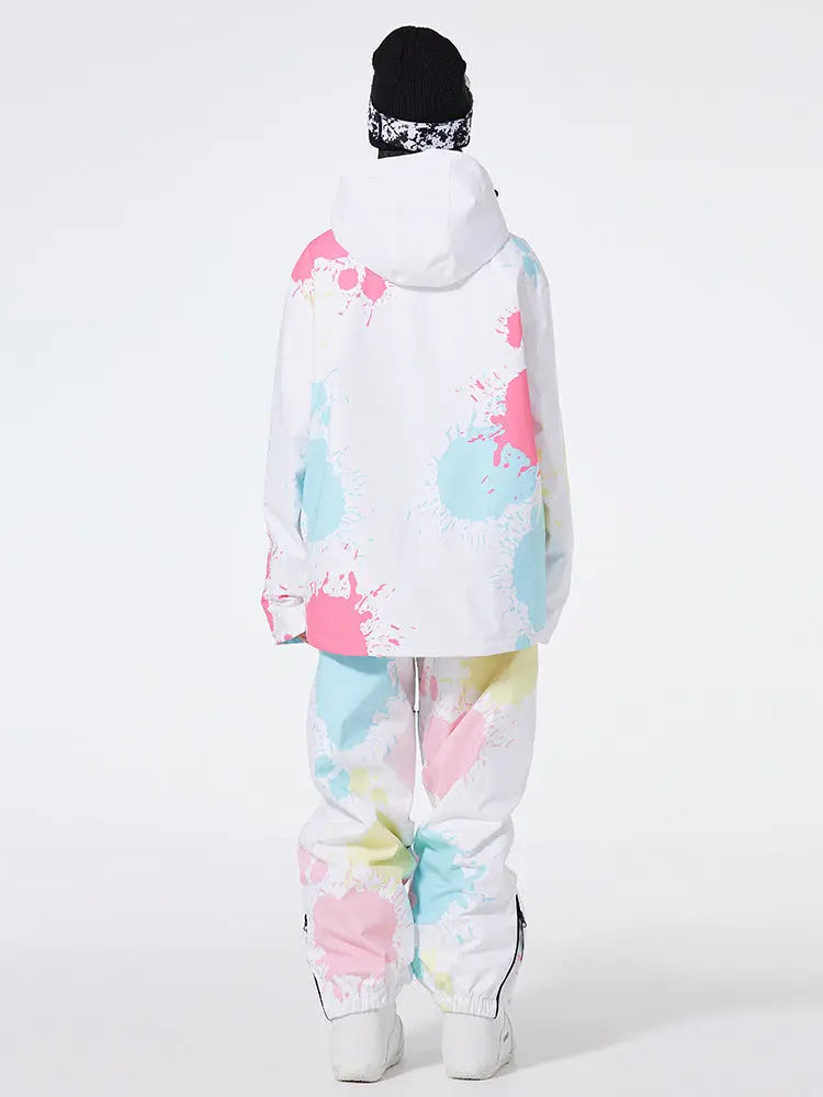 Women Tie-Dye Snow Jacket & Baggy Pants