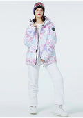 Women Printed Ski Set Insulated jacket & Bibs Pants