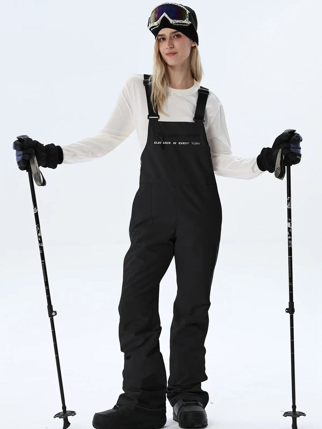 Women's Adjustable-Strap Snow Bib Overalls
