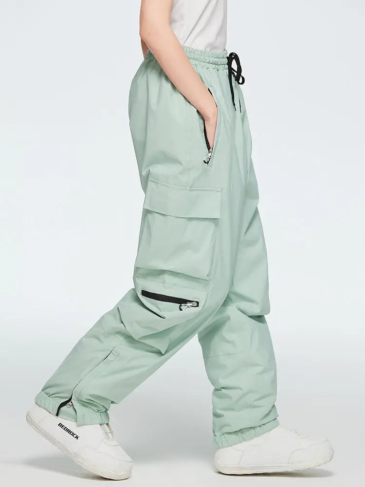 Women's Elastic Waist Cargo Snow Pants