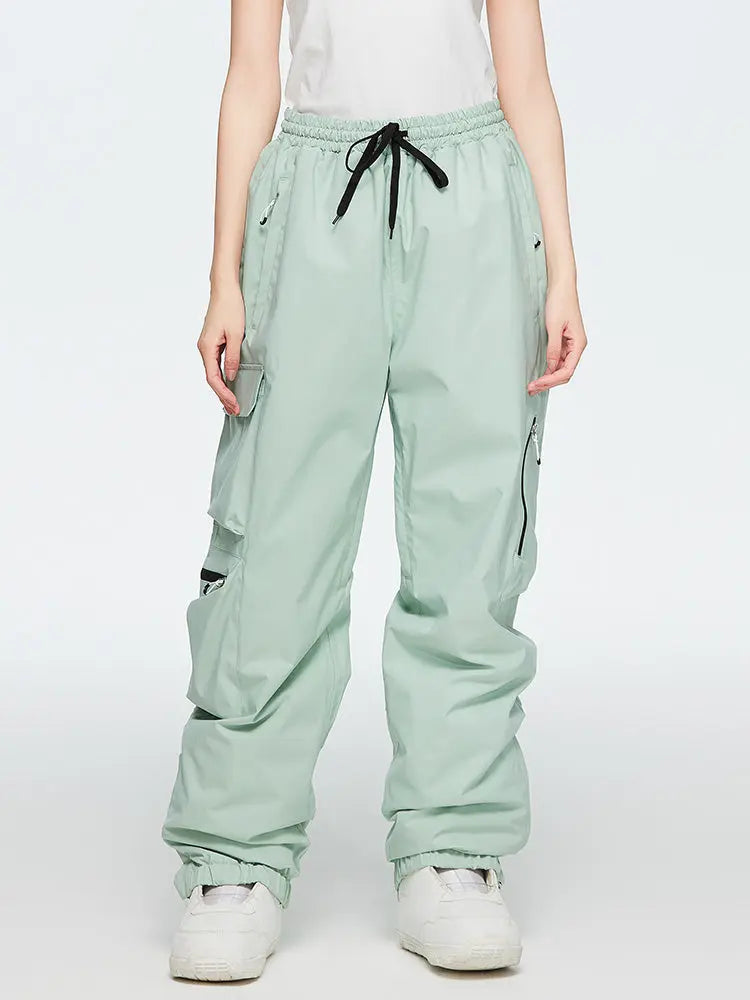 Women's Elastic Waist Cargo Snow Pants