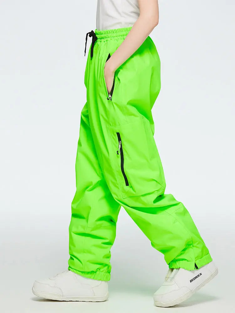 Women's Elastic Waist Cargo Snow Pants