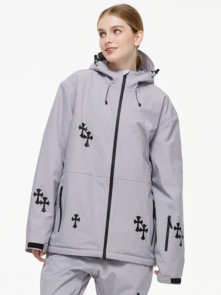 Women's Fun Printed Snowboarding Jacket Hooded Ski Wear