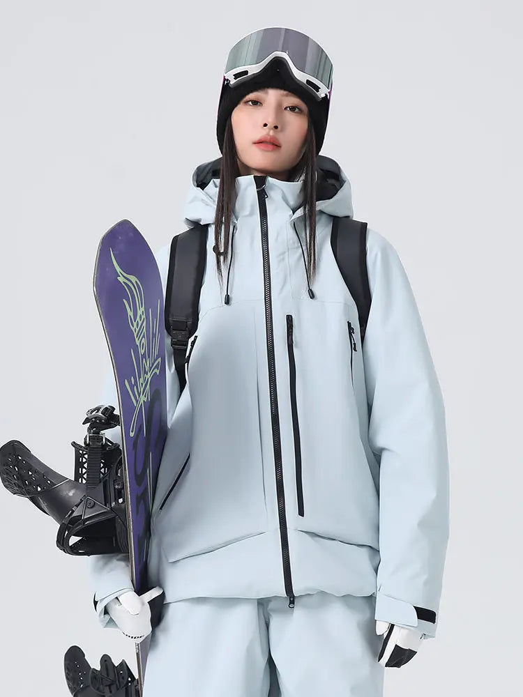 Women's High collar Ski Jacket Baggy Snow Jacket for Winter