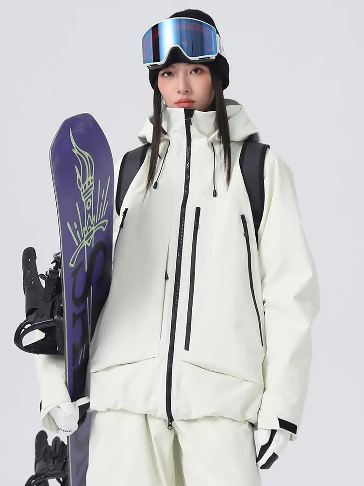 Women's High collar Ski Jacket Baggy Snow Jacket for Winter
