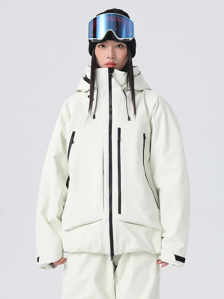 Women's High collar Ski Jacket Baggy Snow Jacket for Winter