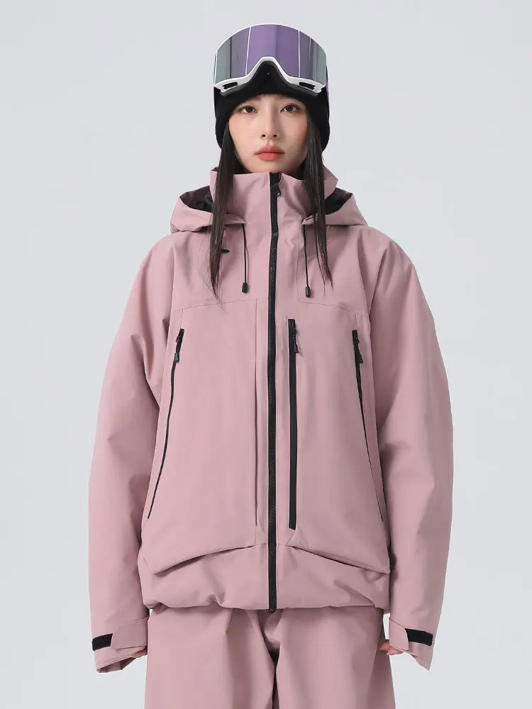 Women's High collar Ski Jacket Baggy Snow Jacket for Winter