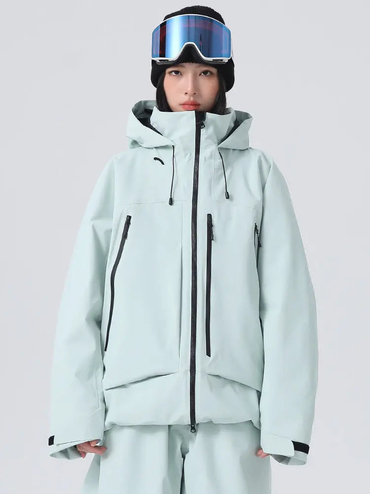 Women's High collar Ski Jacket Baggy Snow Jacket for Winter