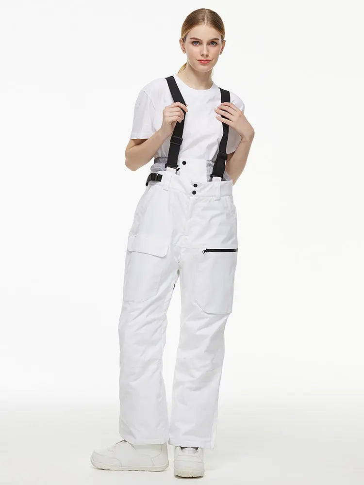 Women's Loose Fit Snow Bibs Pants Winter Snowboard Overalls
