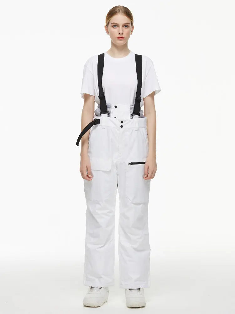 Women's Loose Fit Snow Bibs Pants Winter Snowboard Overalls