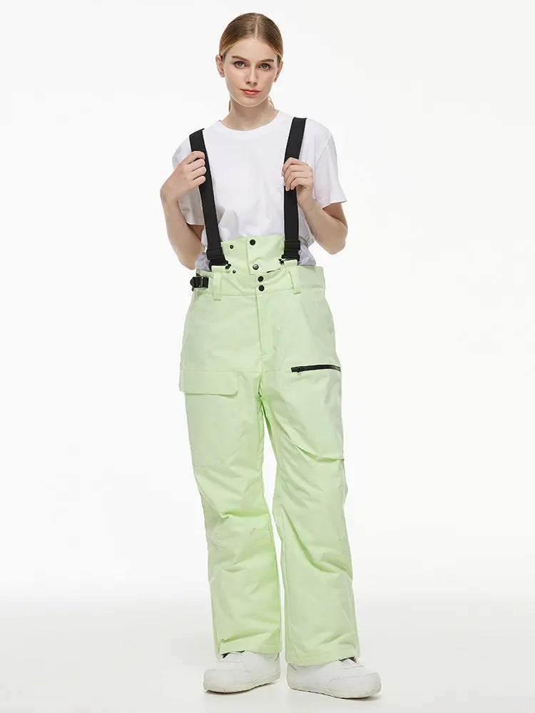Women's Loose Fit Snow Bibs Pants Winter Snowboard Overalls