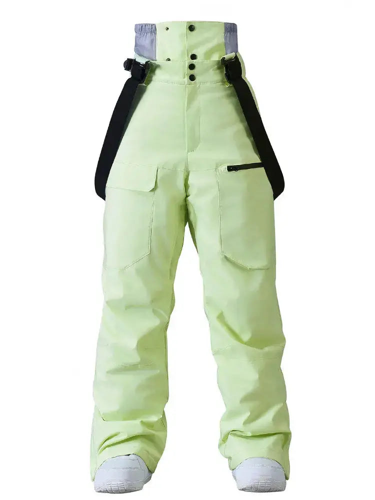 Women's Loose Fit Snow Bibs Pants Winter Snowboard Overalls